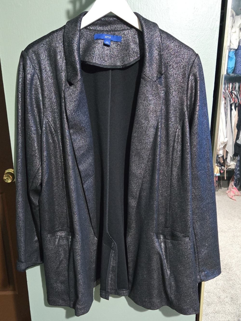Apt. 9 Shimmery Navy Open-Front Blazer